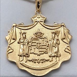14k GOLD Hawaiian Coat of Arms 5mm x 20in Necklace